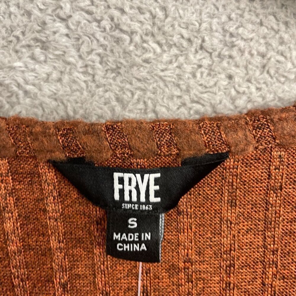 NEW Frye Women's S Ribbed Knit Mini Dress Rust Long sleeve - Picture 11 of 13